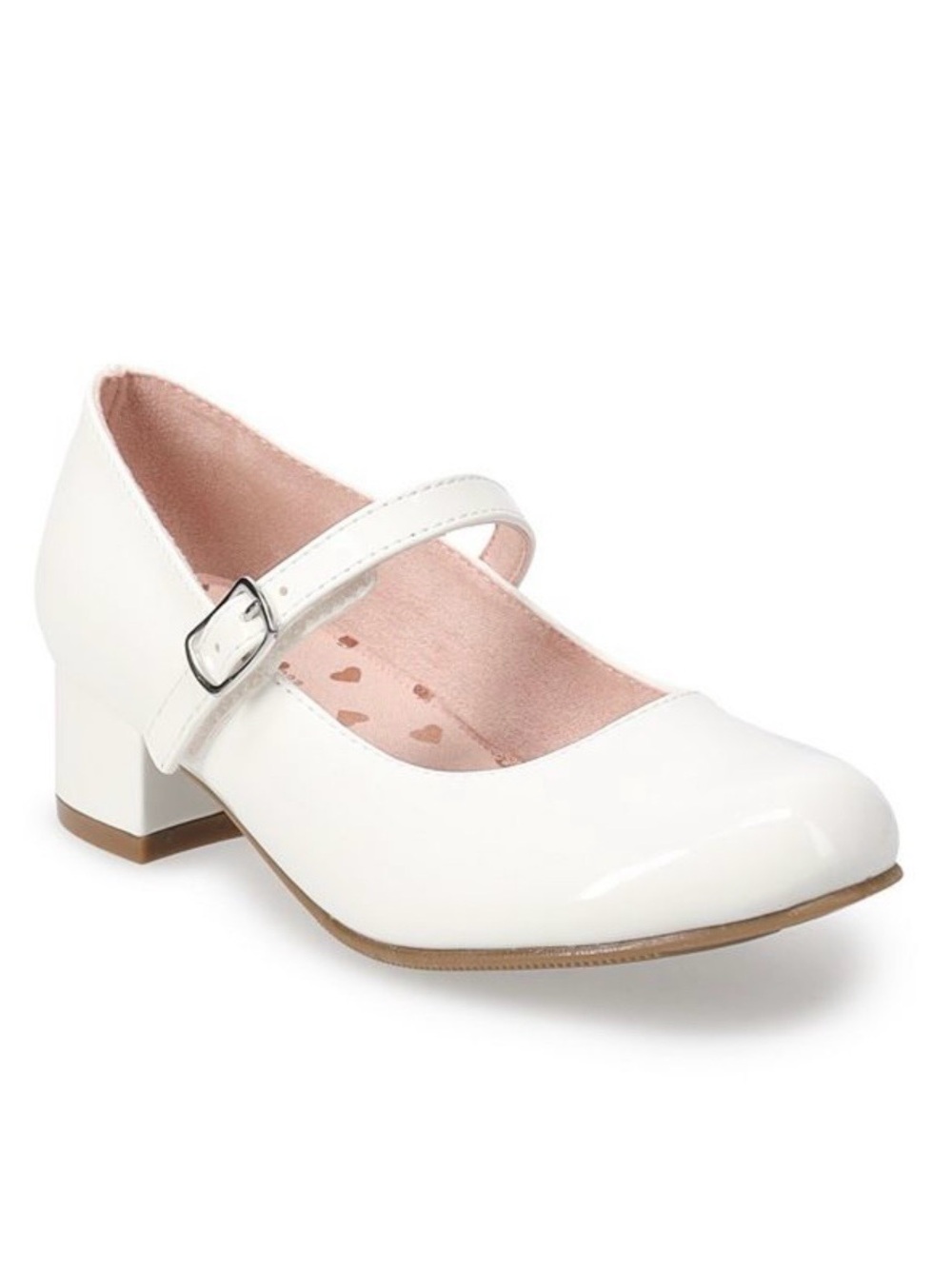 Girls White Patent Mary Jane Heels